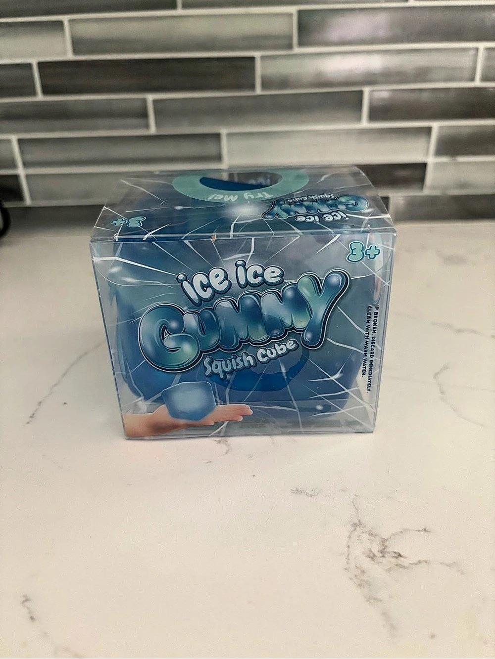 Ice Gummy Squish Cube Blue Squishy Cube Toy